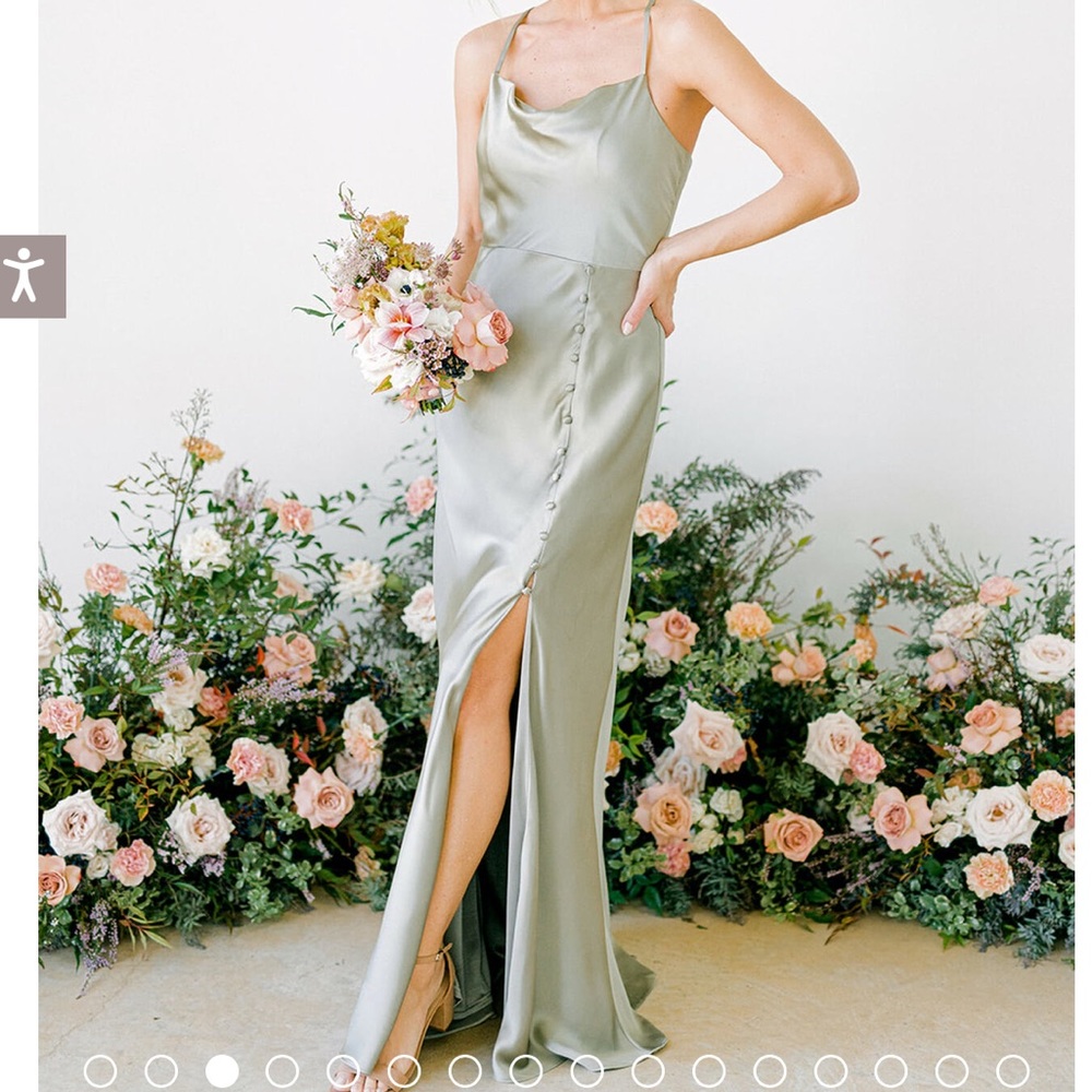 NWT REVELRY GOLD CHAMPAGNE SATIN BRIDESMAID DRESS